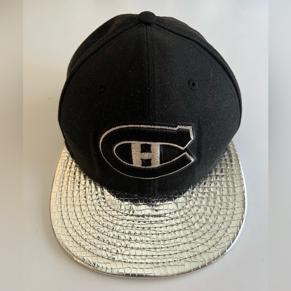 Montreal Canadiens NHL New Era 59Fifty sz 7.5 black silver mirror flat bill - Picture 2 of 9